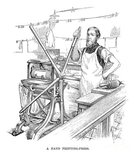 Hand Printing-press, 1890 by Granger | Prints, Printing press, Art journal