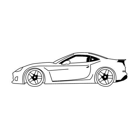 Car Drawing Outline Transport Design, Car Vector, Car Design, Car Drawing PNG and Vector with ...