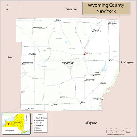 Map of Wyoming County, New York - Where is Located, Cities, Population ...