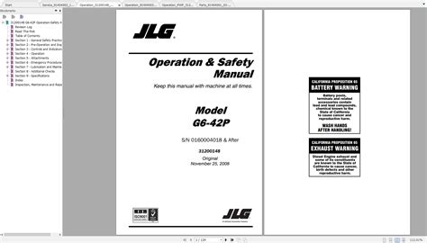 JLG-Gradall TeleHandler G6-42P Operators Service & Parts Manuals | Auto ...