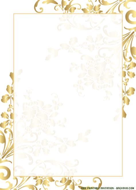 (FREE Printable) – Gold Lace Invitation Templates For Any Occasions ...