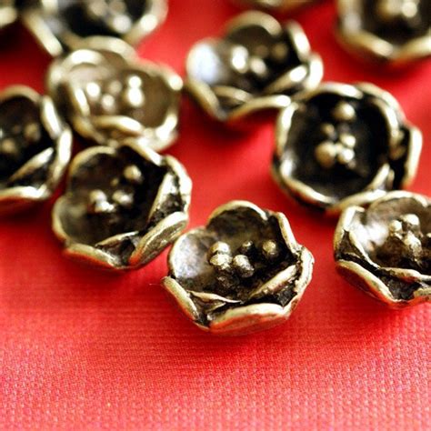 12pcs 10mm Antique Bronze Flowers EA13605Y-AB