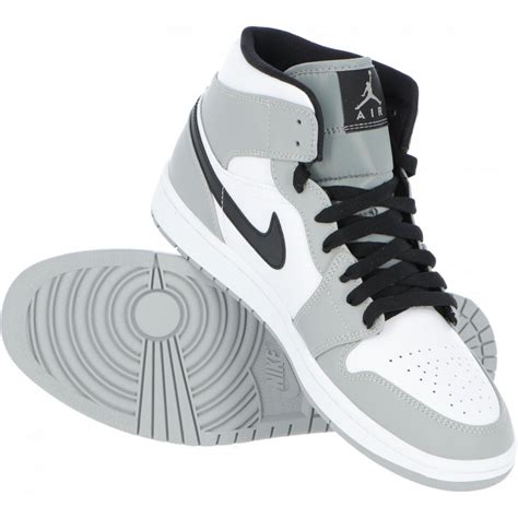 NIKE - Scarpe Nike Air Jordan 1 Mid LIGHT SMOKE GREY - Sneakers |Bo ...