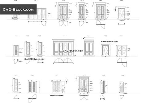 Doors in plan CAD Blocks free download