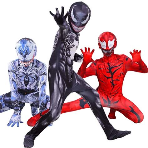 Halloween Adults Kids Venom Symbiote Suit Superhero Cosplay Costume ...