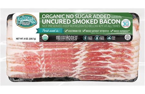 Organic Bacon: Pederson's Farms No Sugar Added Uncured Smoked Bacon