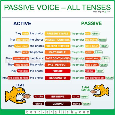 Passive verb forms – all tenses | English grammar, All tenses, Verb forms