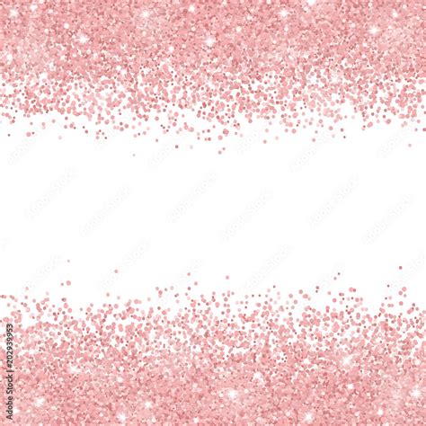 Rose gold glitter scattered on white background. Vector vector de Stock ...