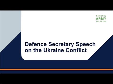 Defence Secretary Speech on the Ukraine Conflict - YouTube