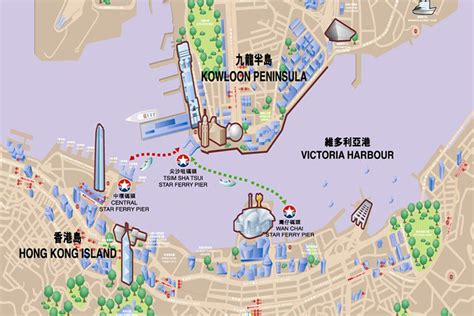 Hong Kong Attractions Map, Hong Kong Tourist Map - Free Printable