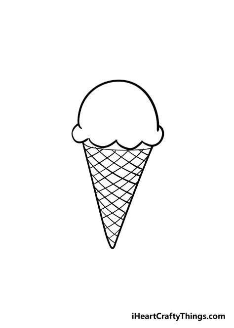 Ice Cream Cone Drawing - How To Draw An Ice Cream Cone Step By Step