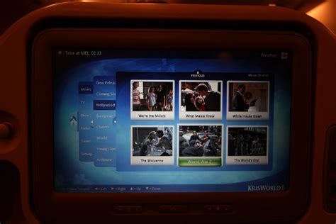 Economy class inflight entertainment system onboard a Singapore ...