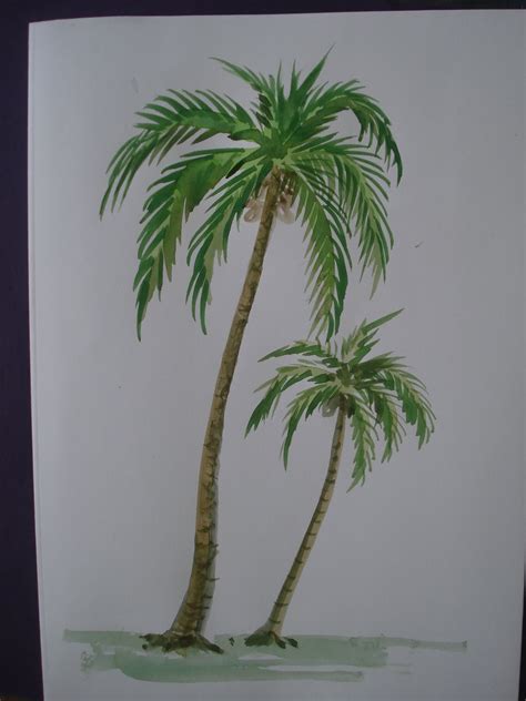 Coconut Tree Painting at PaintingValley.com | Explore collection of ...