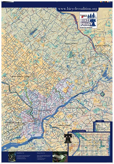 Bike map Philadelphia - Philly bike map (Pennsylvania - USA)