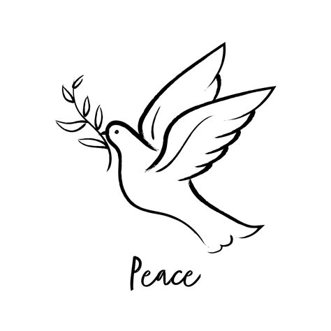 Flying dove holding olive branch hand drawing. Peace dove vector. 7937820 Vector Art at Vecteezy