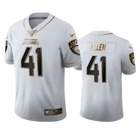 Jaguars Josh Allen All-White Golden Edition 100th Season Jersey – US Sports Nation