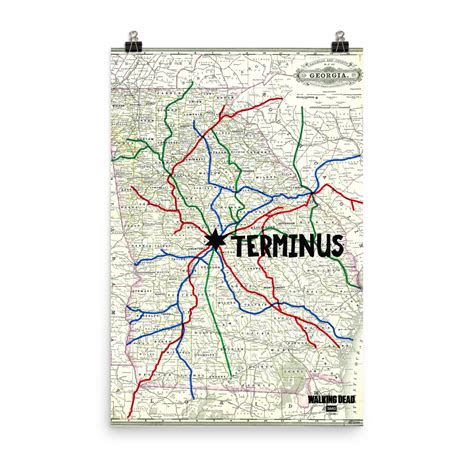 The Walking Dead Terminus Map Premium Satin Poster – The Walking Dead Shop