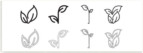 Premium Vector | Free vector leaf line icon set