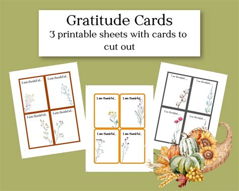 Printable Gratitude Cards - Etsy