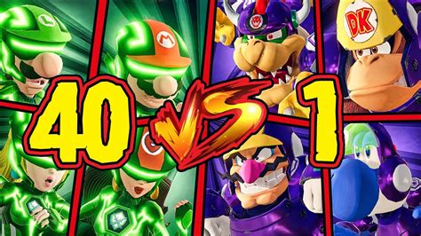 Team Mario Couples 40 vs 1 Team Bowser - Mario Strikers Battle League - YouTube