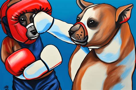 Animals Boxing Painting · Creative Fabrica