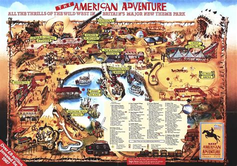 The American Adventure Theme Park Map from 1987, the park's opening year! | Theme park map ...