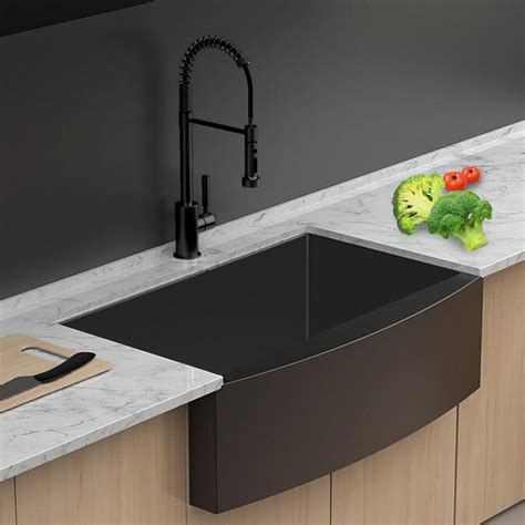 CASAINC 36 Inch Matte Black Stainless Steel Farmhouse Sink in the ...