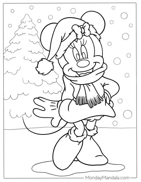 Minnie And Mickey Mouse Christmas Coloring Pages