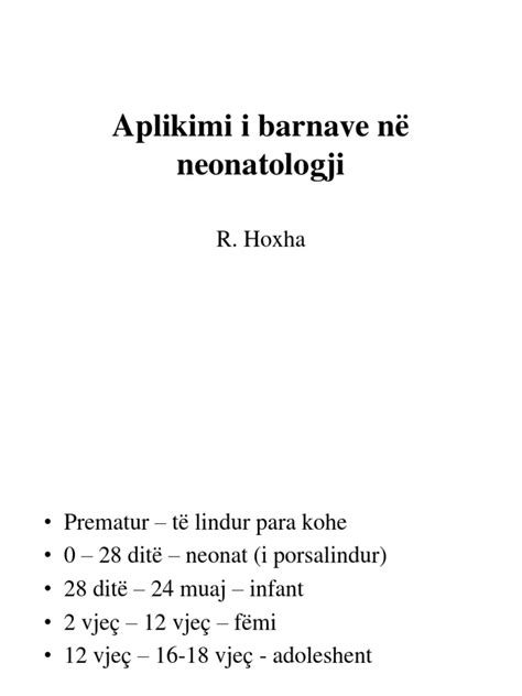 Aplikimi I Barnave Në Neonatologji Dhe Geriatri | PDF