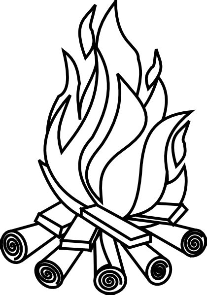 Fire Black And White Clipart