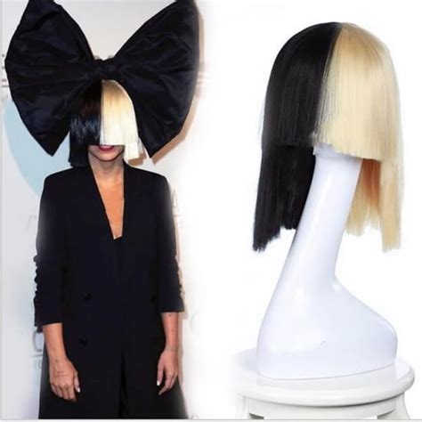 Sia Hair Wig With Bow | Costume Mascot World