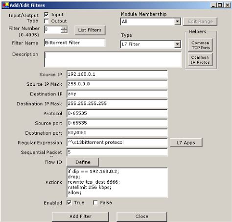 Generalized Packet Filters | Download Scientific Diagram