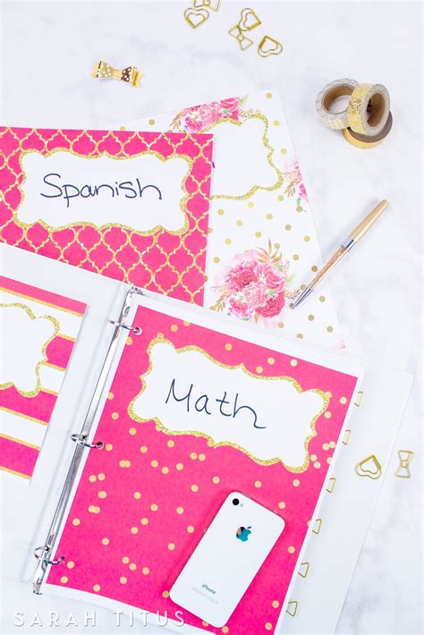 Binder Covers / Dividers Free Printables - Sarah Titus - Free Printable Dividers | Free Printable