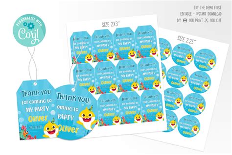 Baby Shark Party Favors Tag Printable – Easy Inviting