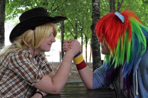 My Little Pony Cosplay | Applejack VS Rainbow Dash by Shadeila on DeviantArt