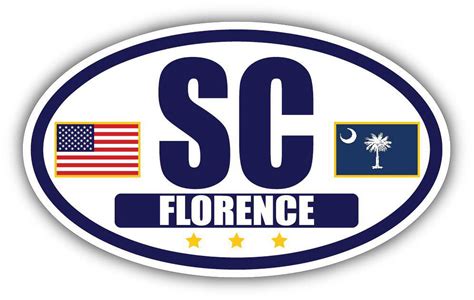 Flag of South Carolina / American Flag Oval 3M Vinyl Bumper Sticker ...