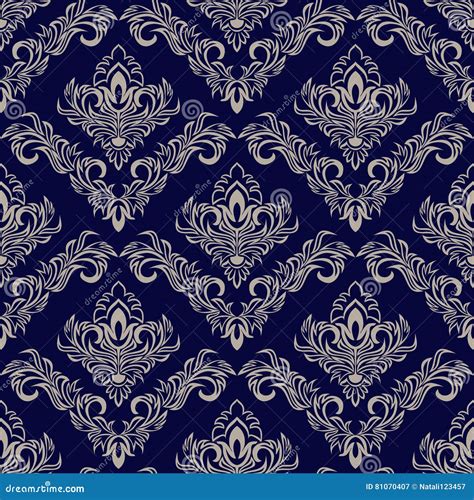 Seamless Navy Blue & White Damask Royalty-Free Stock Photography | CartoonDealer.com #26688101