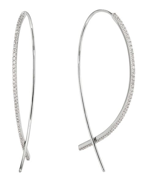 LANA Flawless Diamond Upside-Down Hoop Earrings | Neiman Marcus