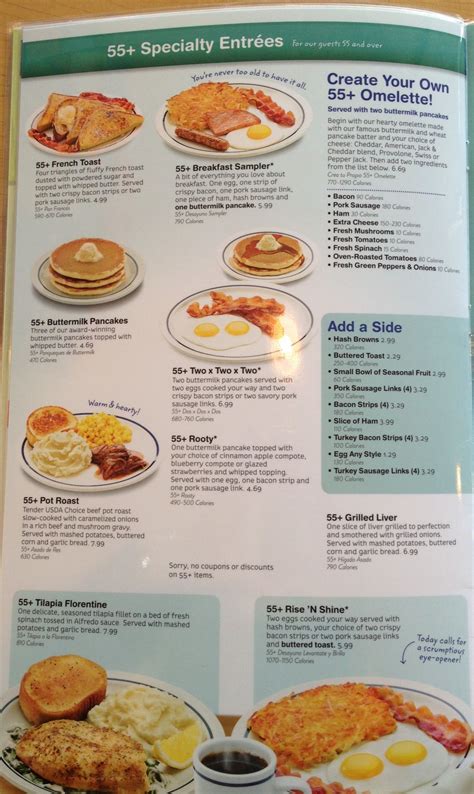 Ihop Breakfast Menu Omelette