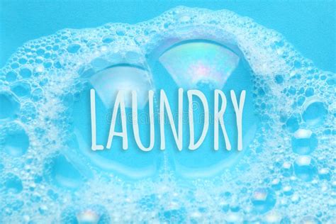 Laundry Concept. Soap Suds Foam and Bubbles from Detergent Stock Image ...