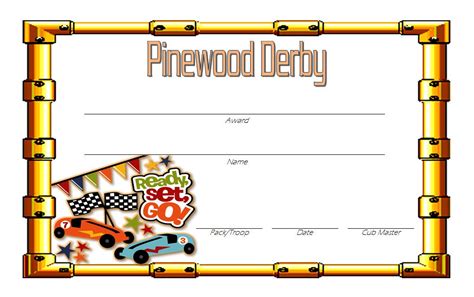 Free Printable Pinewood Derby Certificates - Printable Word Searches