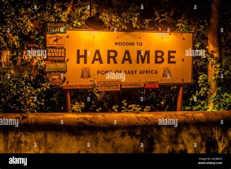 Orlando, Florida. December 16, 2019. Harambe sign in Africa land at ...