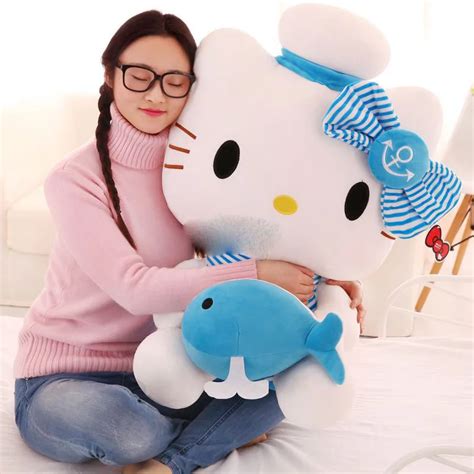 75cm Large Plush Fashion Soft Hello Kitty Toy 30'' Big Stuffed Lovely Girl Doll Pillow Lover ...