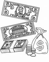 Money Coloring Page sketch template