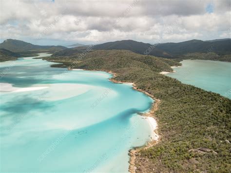 Aerial view of Whitehaven beach, Queensland, Australia - Stock Image - F039/3081 - Science Photo ...