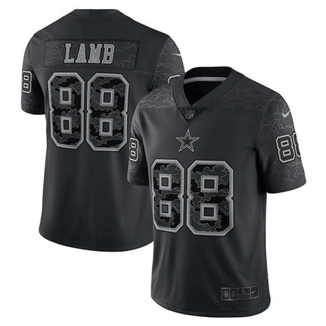 Men's Dallas Cowboys #88 CeeDee Lamb Black Reflective Limited Stitched ...