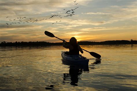 Woman Kayaking At Sunset On Lake Ontario Photograph by Gord Horne