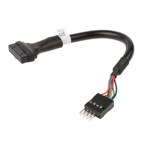 New 16cm Black 19Pin USB 3.0 Female to 9Pin USB2.0 Male Cable Adapter Converter-in Mobile Phone ...