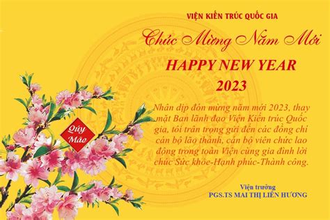 Thiệp chúc Tết Quý Mão 2023 của Ban lãnh đạo Viện Kiến trúc Quốc ...