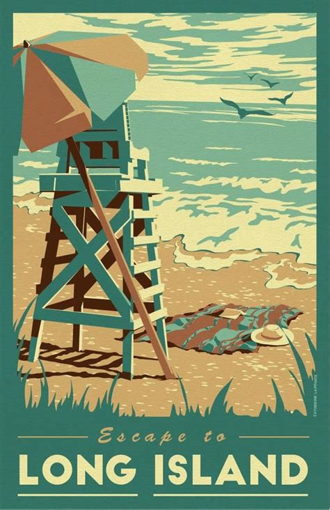 Long Island Beach Travel Poster Vintage Ocean Art Print - Etsy | Travel posters, Vintage travel ...